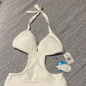WET White Halter One Piece Swimsuit | Sz XS